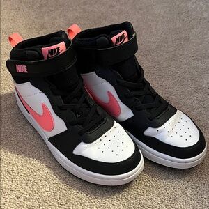 Nike Black and Pink High-Tops